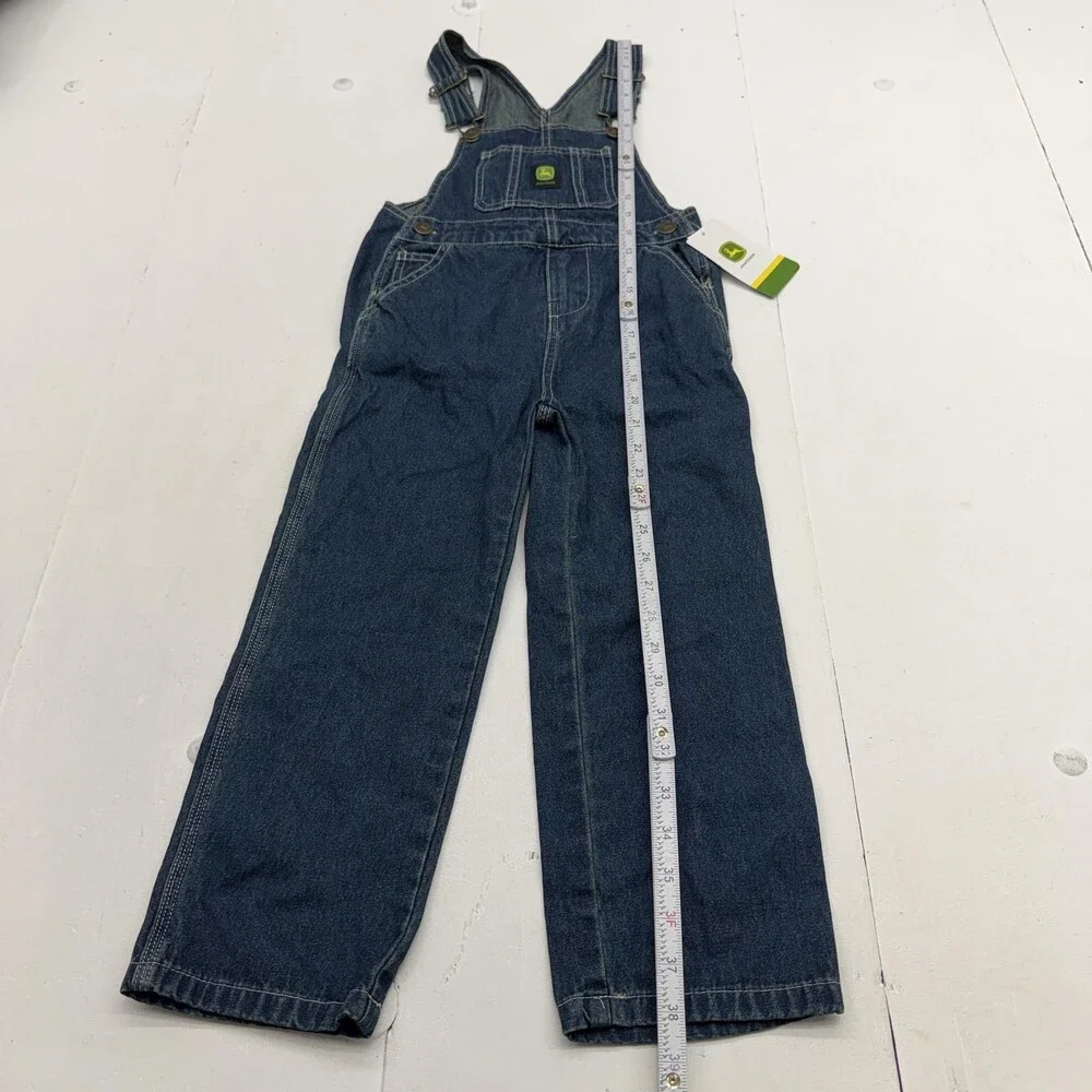 John Deere Overalls Kids 5 Blue Denim Bib Adjustable Straps Pockets Casual